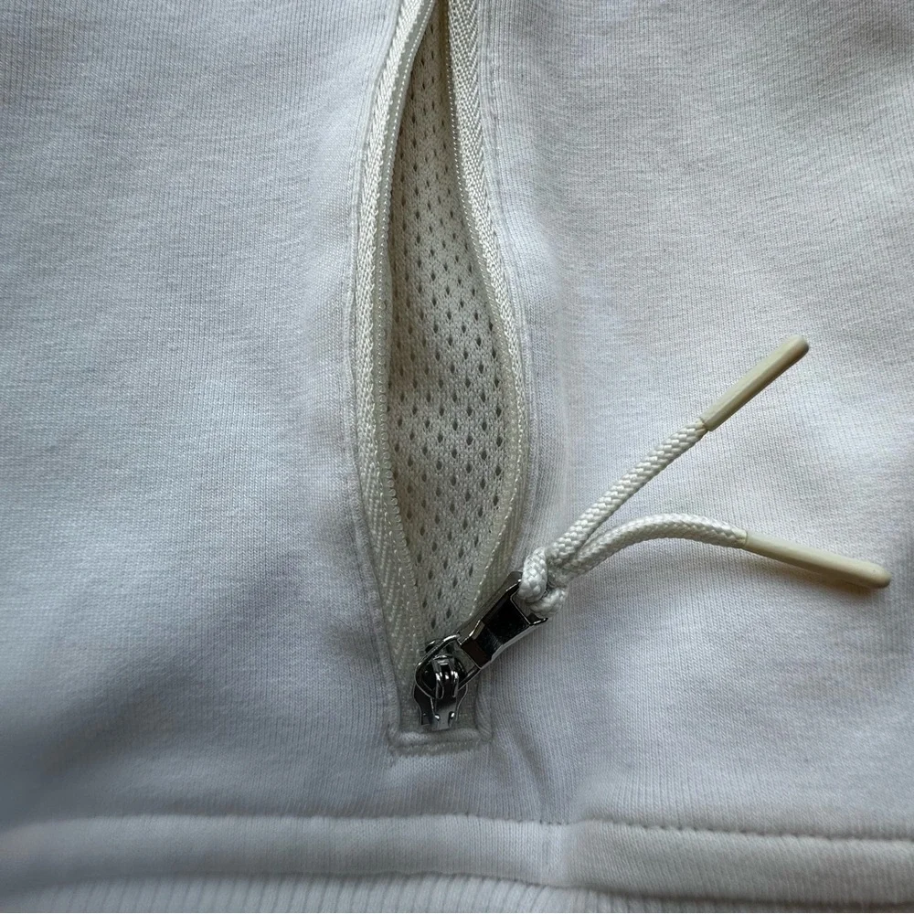 Old Navy Active Dynamic‎ Fleece Cropped Hoodie Girls XL Womens XS White Full Zip